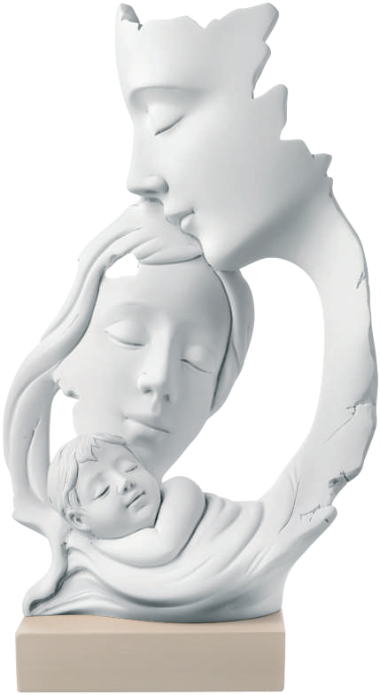 SCULTURA FAMIGLIA H18 BASE NOCCIOLA