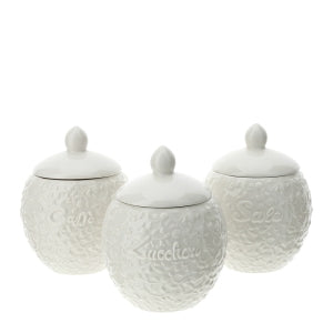 HERVIT SET 3 CONTENITORI PORC.BIANCA 11X11X15CM
