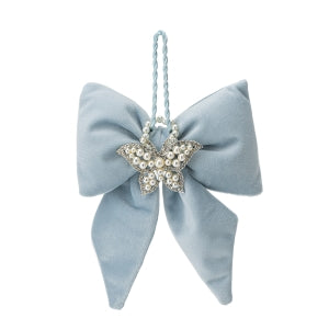 HERVIT FIOCCO APP.VELLUTO BLU 14X18CM FARFALLA