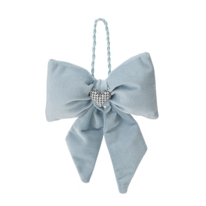 HERVIT FIOCCO APP.VELLUTO BLU 14X18CM CUORE