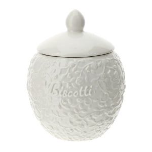 HERVIT BISCOTTIERA PORCELLANA BIANCA 19X24CM HERVIT