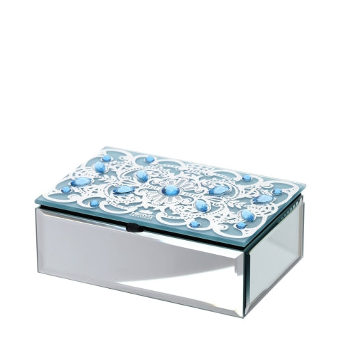 HERVIT COFANETTO LEGNO/VETRO/SPECCHIO 15X10X5CM