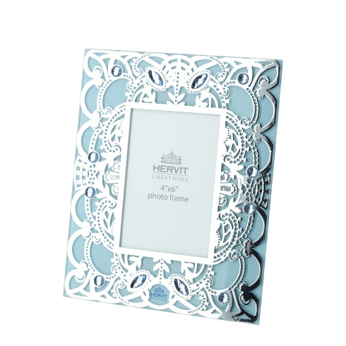 HERVIT CORNICE VETRO BYZANTIUM AZZURRO 18X22CM