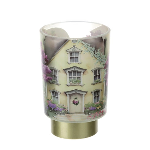 HERVIT LAMPADA VETRO COTTAGE GIALLA DIA.10X15CM