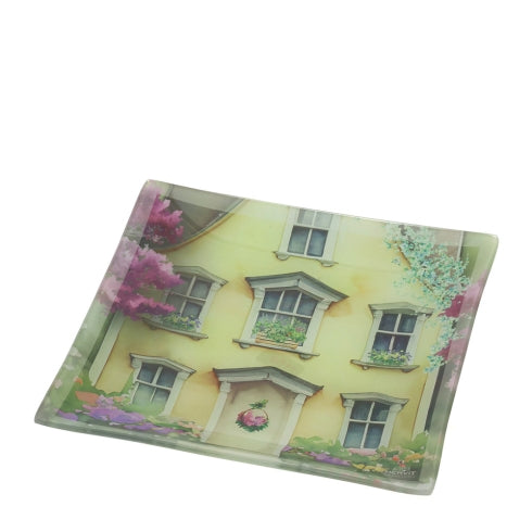 HERVIT PIATTO VETRO COTTAGE GIALLO 20X20CM