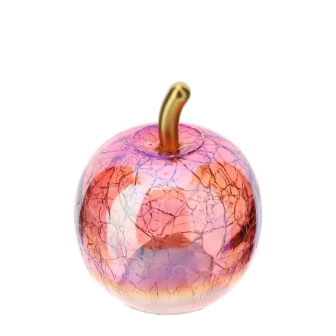 HERVIT MELA VETRO CRACK ROSA AB LUCE LED 9CM