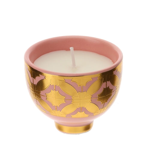 HERVIT CANDELA CIOTOLA BISANZIO 6CM ROSA/ORO