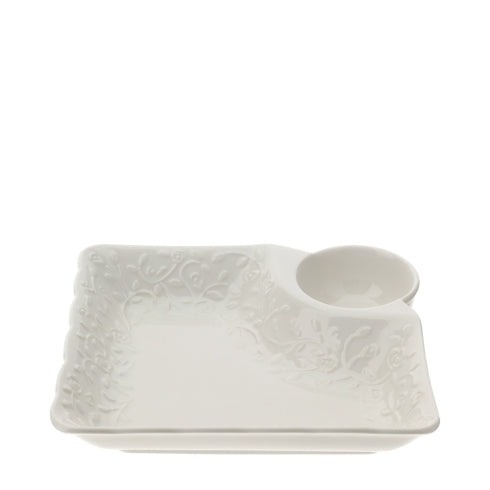 HERVIT PIATTO SNACK RETTANG.PORC.ROMANCE 17X18C