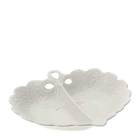 HERVIT PIATTO CUORE SNACK PORC.ROMANCE 29X25CM