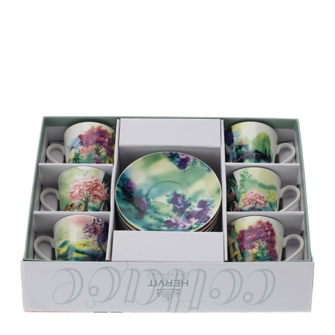 HERVIT BOX 6 TAZZINE CAFFE' COTTAGE ASS.8X6CM
