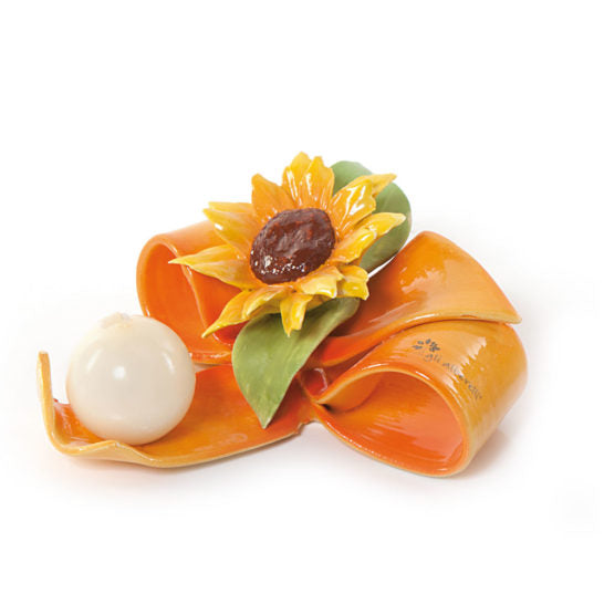 FIOCCO DI COLORE ARANCIO – PORTACANDELA