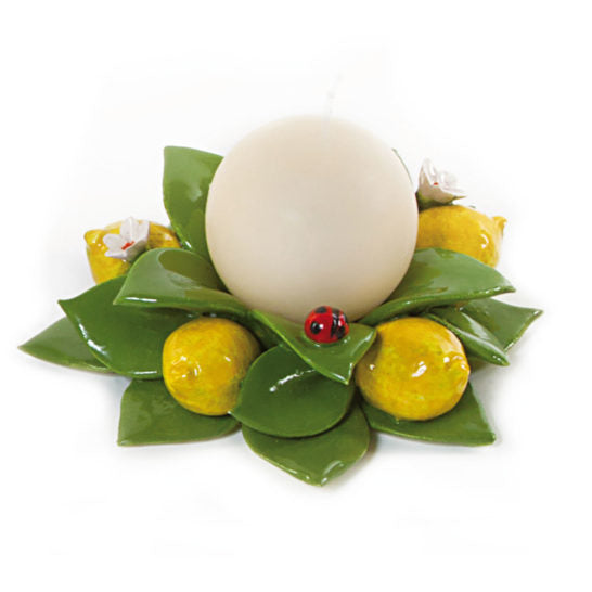 PORTACANDELA A SFERA LIMONE