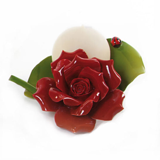 PORTACANDELA FIORE ROSA