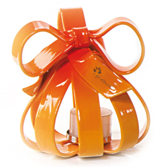 SFERA CON PORTACANDELA ARANCIO