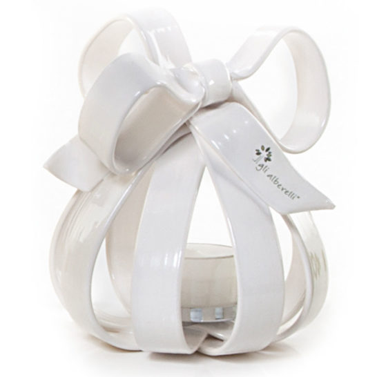 SFERA CON PORTACANDELA BIANCA