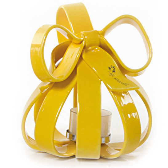 SFERA CON PORTACANDELA GIALLA