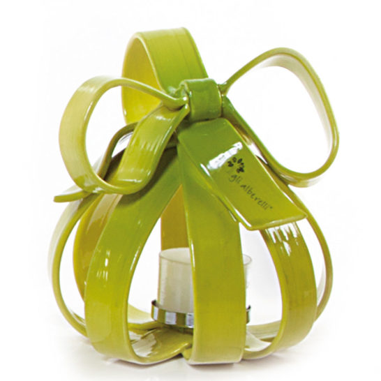 SFERA CON PORTACANDELA VERDE