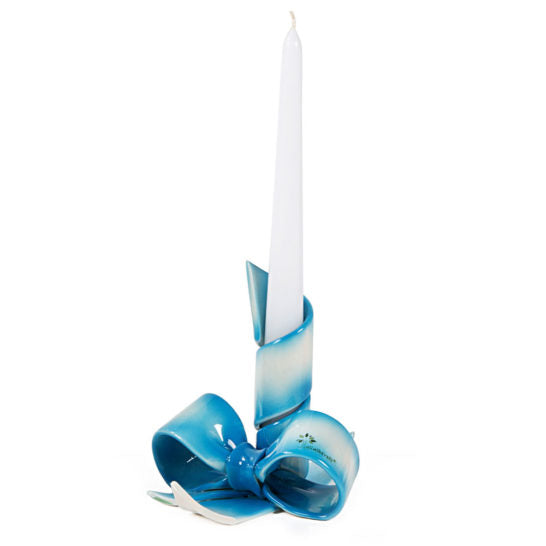 PORTACANDELA A FASCIA CELESTE