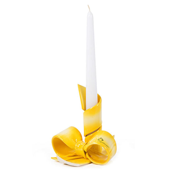 PORTACANDELA A FASCIA GIALLO