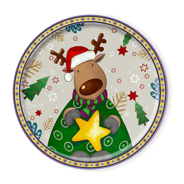 Piatto Panettone Natale Renna D.31