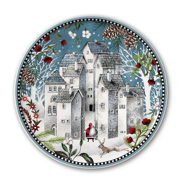Piatto Panettone Natale Paesaggio D.31