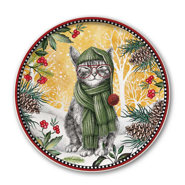Piatto Panettone Natale Gatto D.31