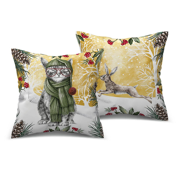 Set 2 Cuscini Natale Gatto 40×40