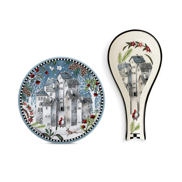 Set Sottopentola e Poggiamestolo Natale Paesaggio