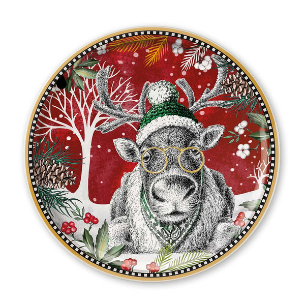 Piatto Panettone Natale Renna D.31