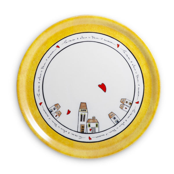 Piatto Pizza Le Casette Giallo D. 31