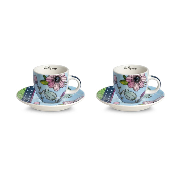 Set 2 tazze caffè Le Pupazze Azzurro ML 100