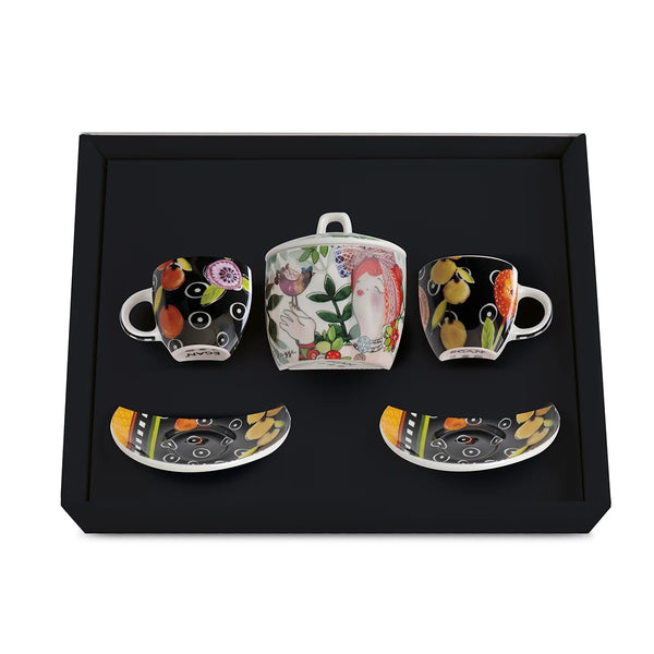 Set 2 tazze caffè + Zuccheriera Le Pupazze Nero