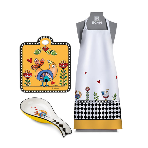 Set Grembiule + Sottopentola + Poggiamestolo Cocoricò