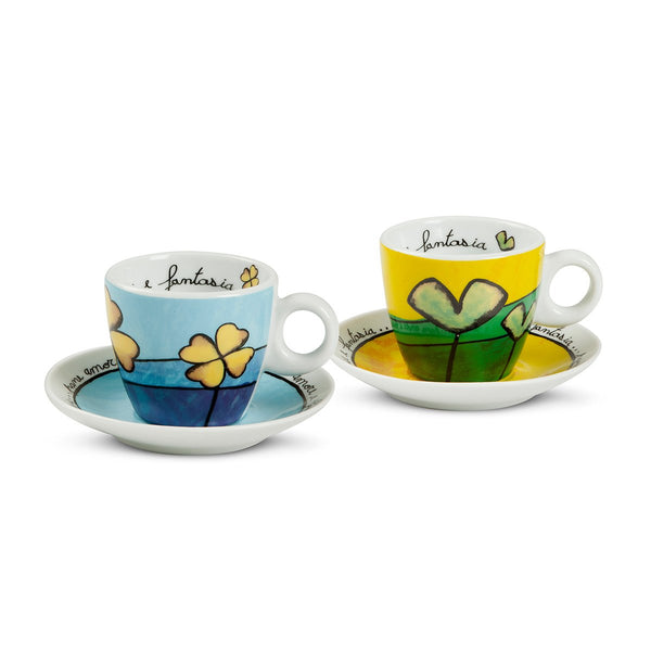 Set 2 Tazze Caffè Pane Amore e Fantasia