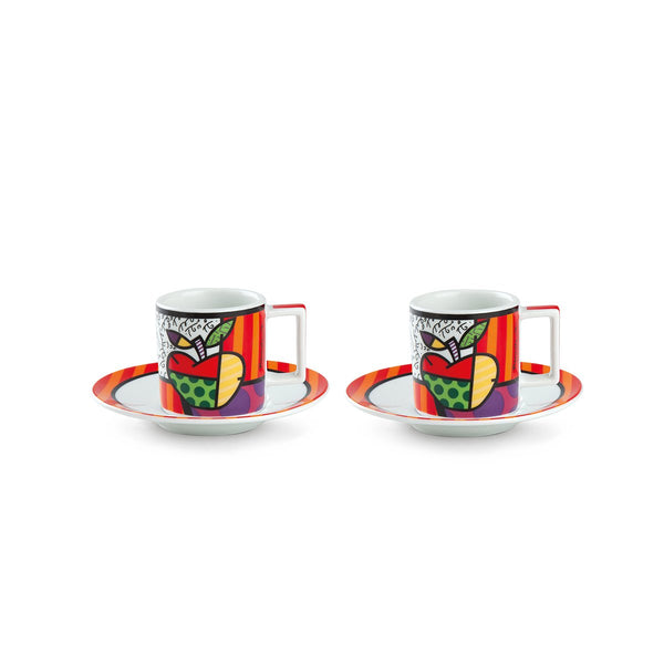 Set 2 Tazzine Caffè con Piattino Britto Mela