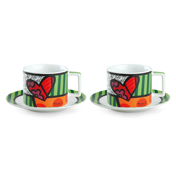 Set 2 Tazze Cappuccino con Piattino Britto Cuore