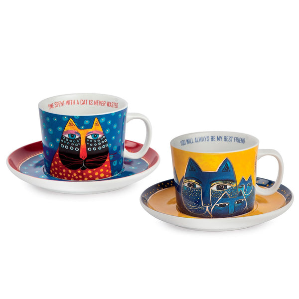 Set 2 Tazze Cappuccino L.Burch Blu/Giallo