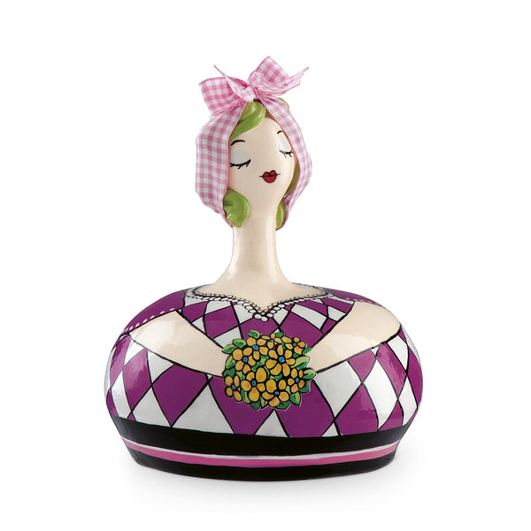 Salvadanaio Le Pupazze Fucsia con Fiori