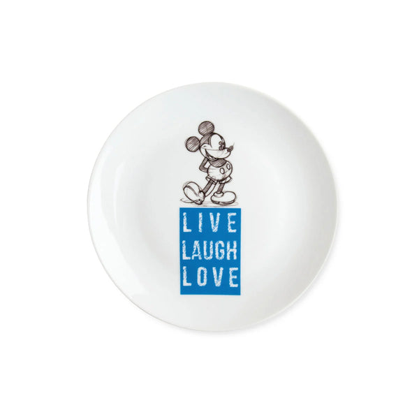 Piatto dolce Mickey Mouse Live Laugh Love blu