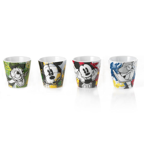Set 4 Bicchierini Caffè Mickey Mouse e Donald Duck