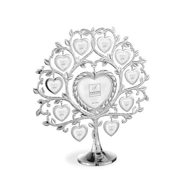 ALBERO GENEALOGICO GRAN CUORE IN MET.ARGENTATO CM.25XH27