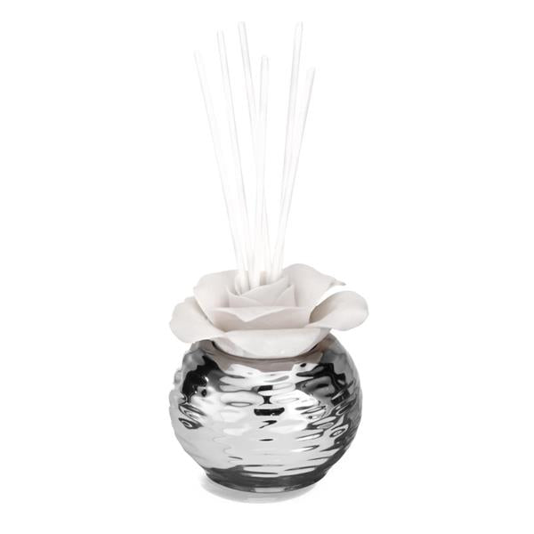 PROFUMATORE ROSA IN PORCELLANA BIANCA CM.H10X8