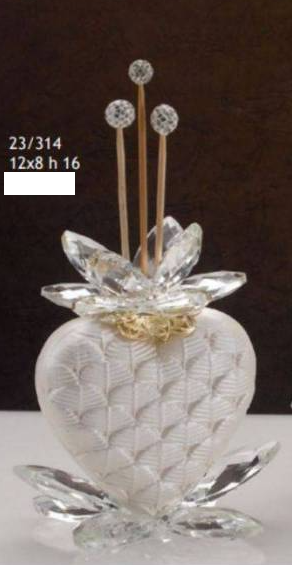 Grace design profumatore cuore base fiore (12x8 - h16cm circa)