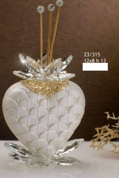 Grace design profumatore cuore base fiore dimensione media (12x8 - h13cm circa)