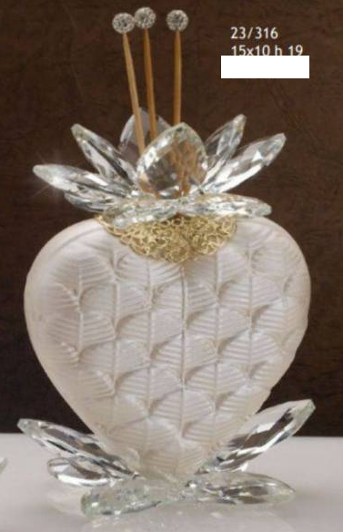 Grace design profumatore cuore base fiore grande (15x10 - h19cm circa)