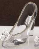 Grace design principessa tacco grande farfalla argentata (13x8cm circa)