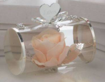 Grace design fiore rosa cofanetto borsa cuore "love"  (13x7x11cm circa)