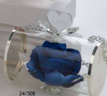 Grace design borsa cofanetto rosa blu  cuore 'love' (13x7x11cm circa).