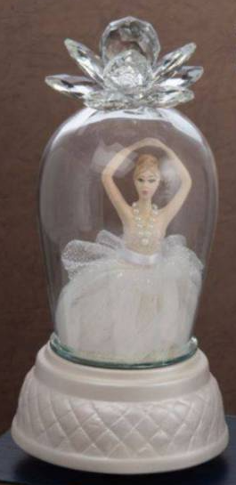 Grace design carillon ballerina in campana vestito bianco (Ø12xh24cm circa)