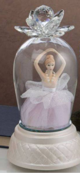 Grace design carillon ballerina in campana vestito viola (Ø12xh24cm circa)